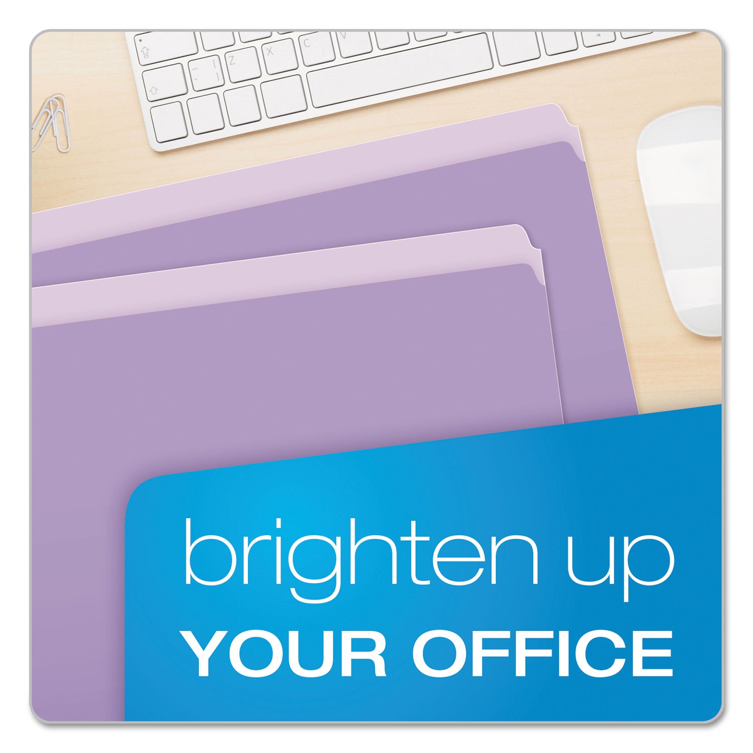 Pendaflex® Colored File Folders, Straight Tabs, Letter Size, Lavender/Light Lavender, 100/Box