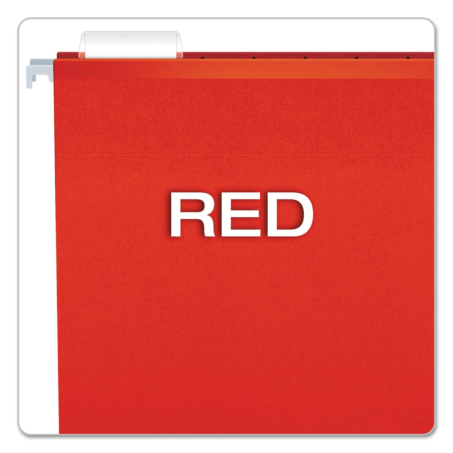 Pendaflex® Colored Reinforced Hanging Folders, Legal Size, 1/5-Cut Tabs, Red, 25/Box