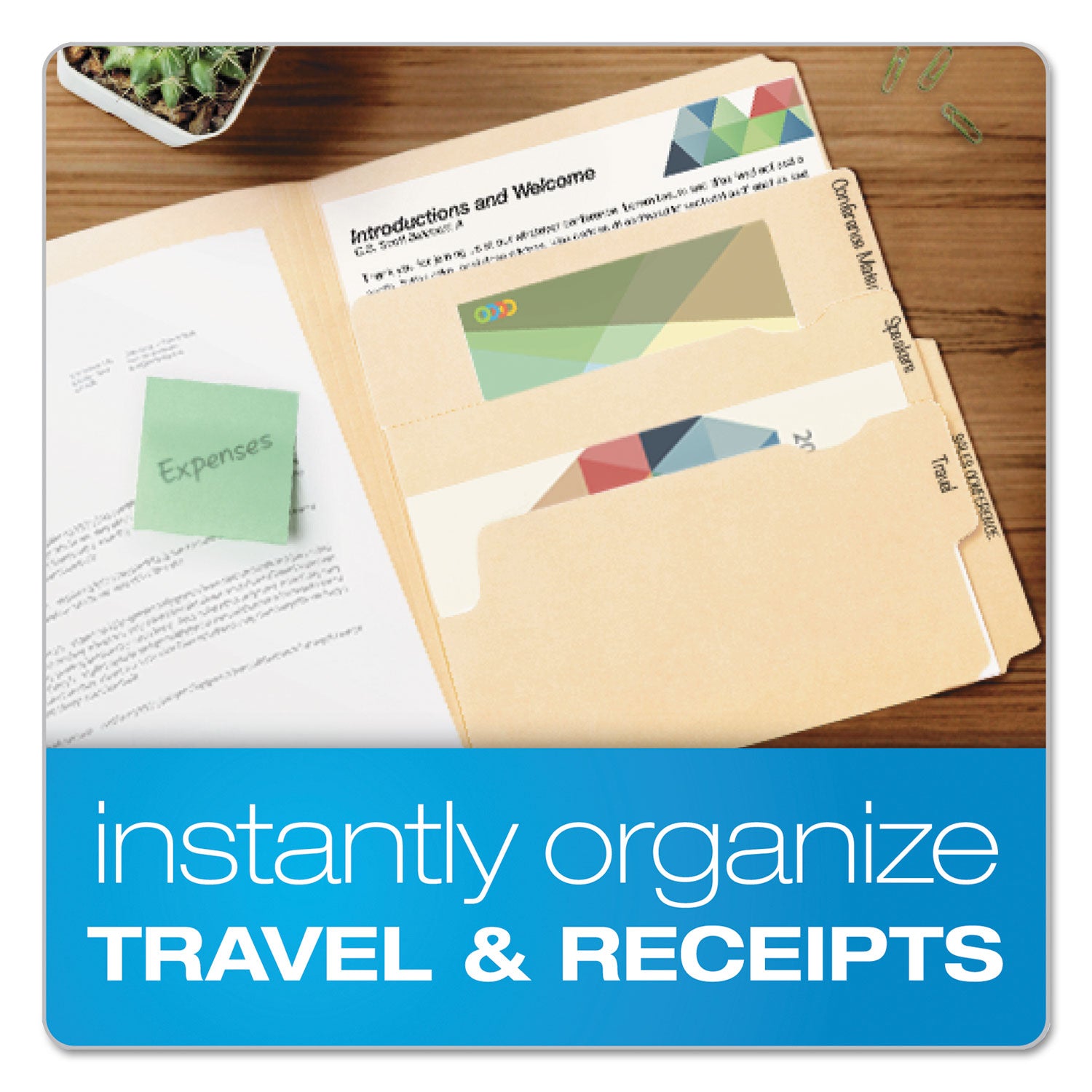 Pendaflex® Divide It Up File Folder, 1/2-Cut Tabs: Assorted, Letter Size, 0.75" Expansion, Manila, 24/Pack