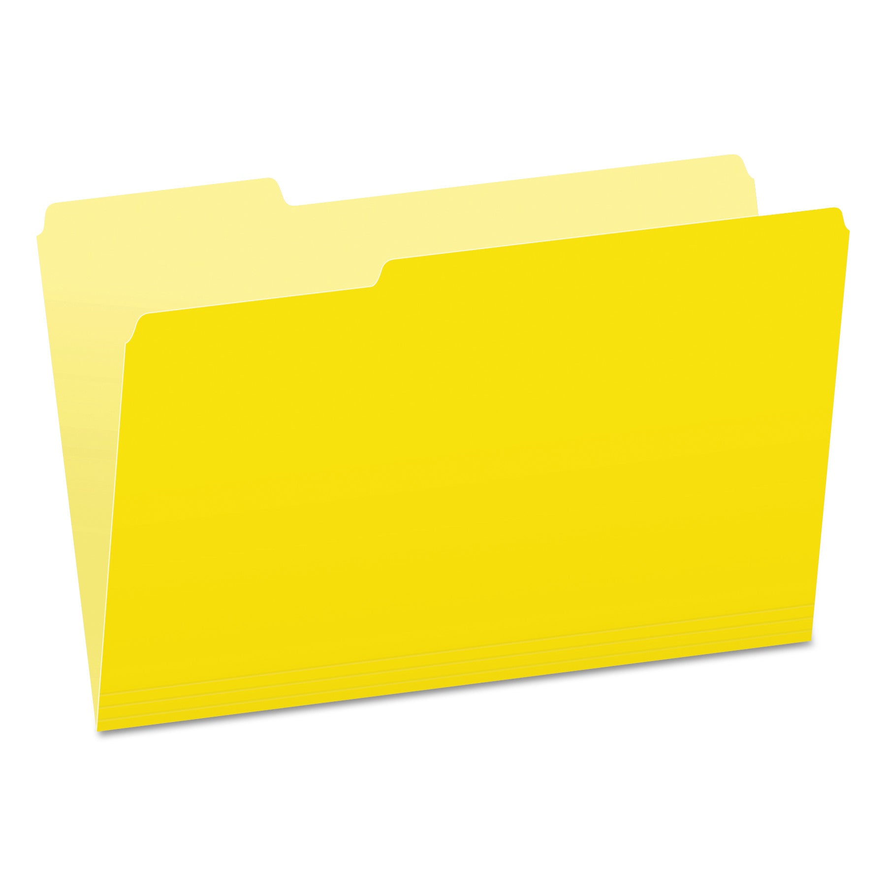 Colored File Folders, 1/3-Cut Tabs: Assorted, Legal Size, Yellow/Light Yellow, 100/Box