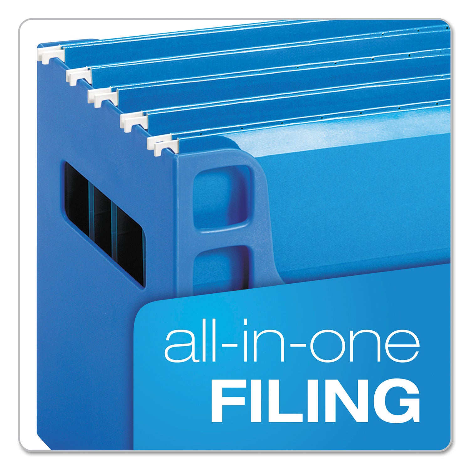 Pendaflex® Desktop File With Hanging Folders, Letter Size, 6" Long, Blue