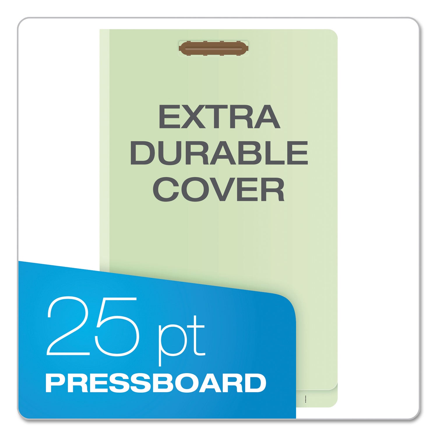 Pendaflex® End Tab Classification Folders, 2" Expansion, 2 Dividers, 6 Fasteners, Legal Size, Pale Green Exterior, 10/Box