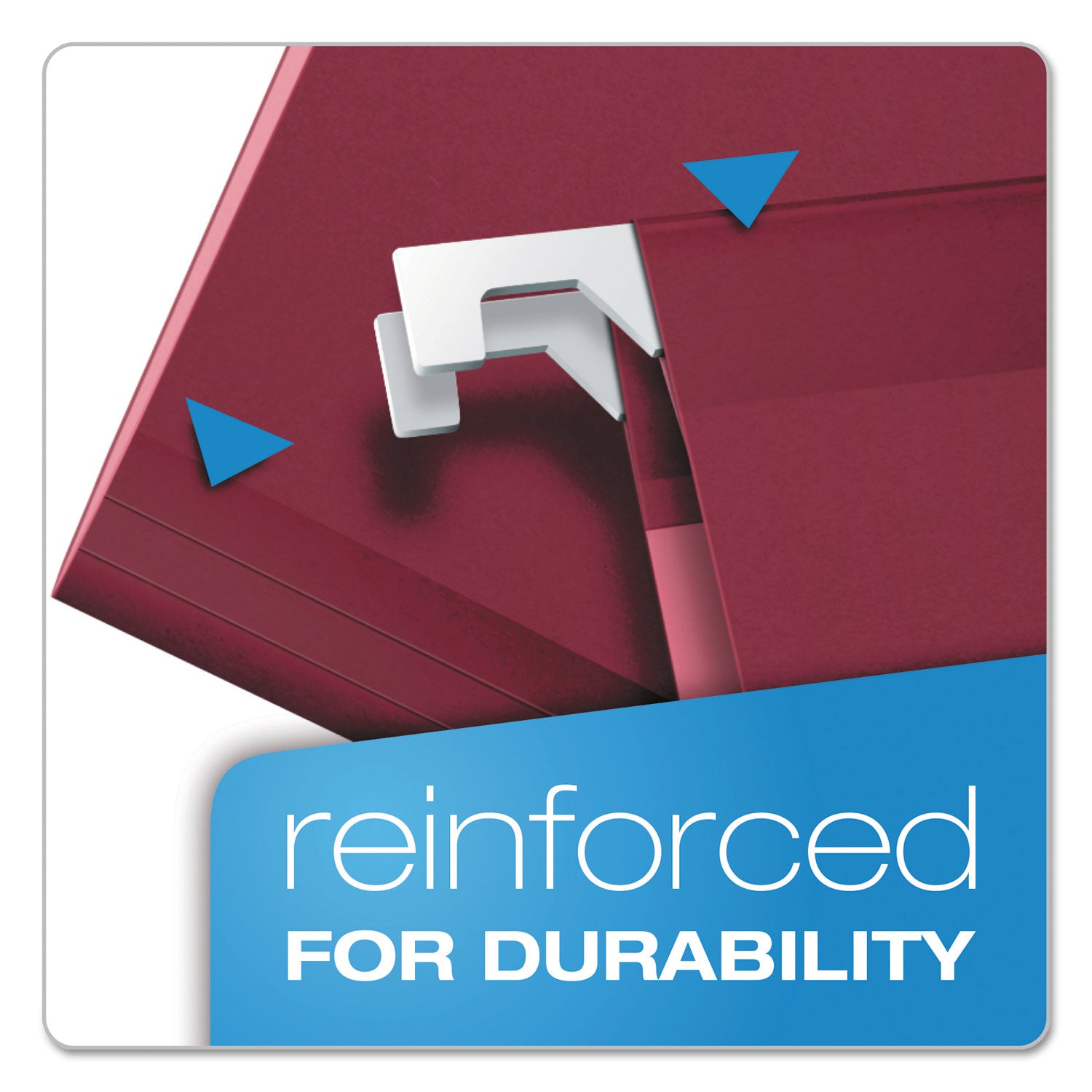 Pendaflex® Colored Reinforced Hanging Folders, Legal Size, 1/5-Cut Tabs, Burgundy, 25/Box