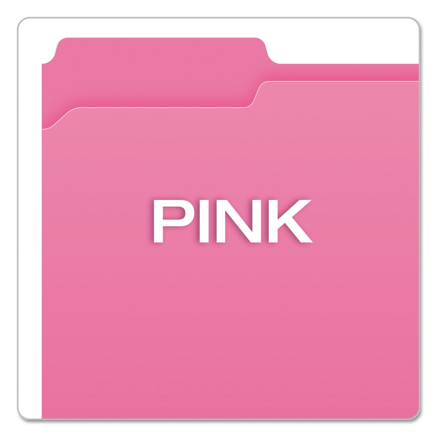 Pendaflex® Double-Ply Reinforced Top Tab Colored File Folders, 1/3-Cut Tabs: Assorted, Letter Size, 0.75" Expansion, Pink, 100/Box