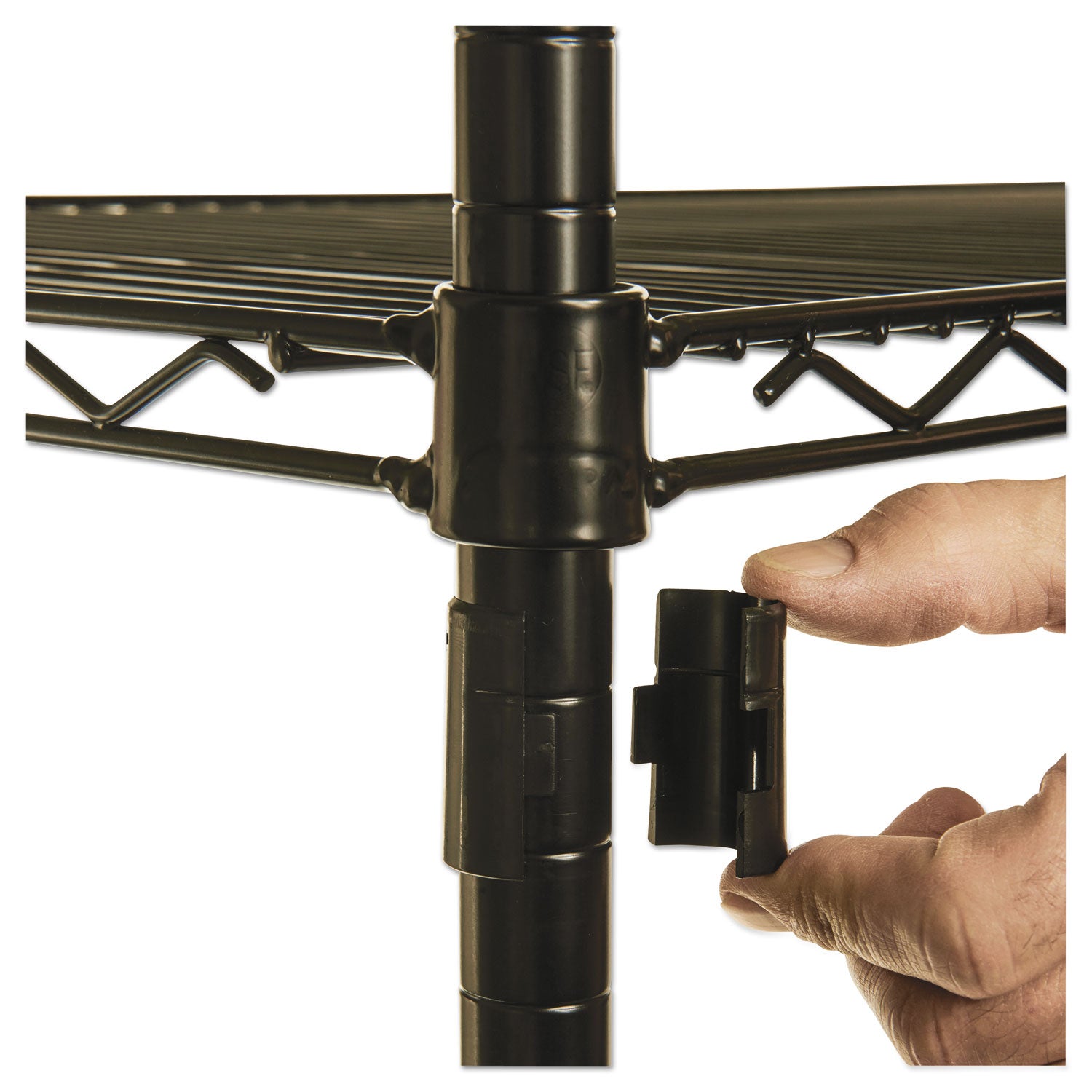 Alera® NSF Certified Industrial Four-Shelf Wire Shelving Kit, 48w x 24d x 72h, Black