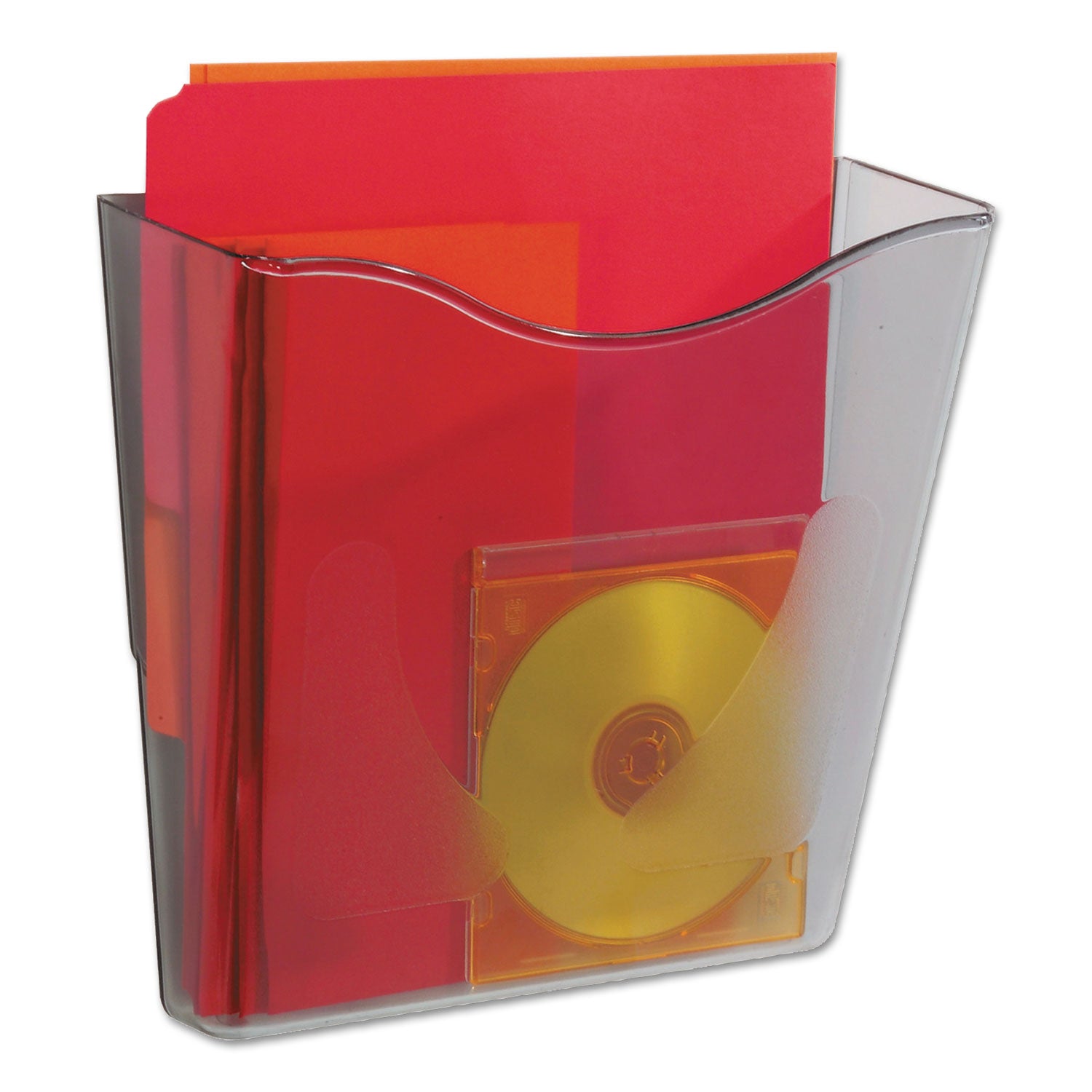 deflecto® Euro-Style DocuPocket Portrait Wall File, A4/Legal/Letter/Magazines/Portfolio Size, 10.25" x 4" x 10", Smoke