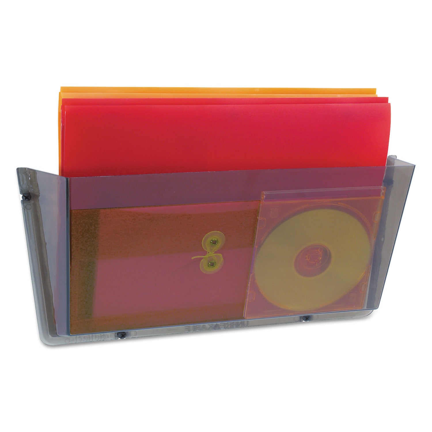 deflecto® Unbreakable DocuPocket Wall File, Legal Size, 17.5" x 3" x 6.5", Smoke