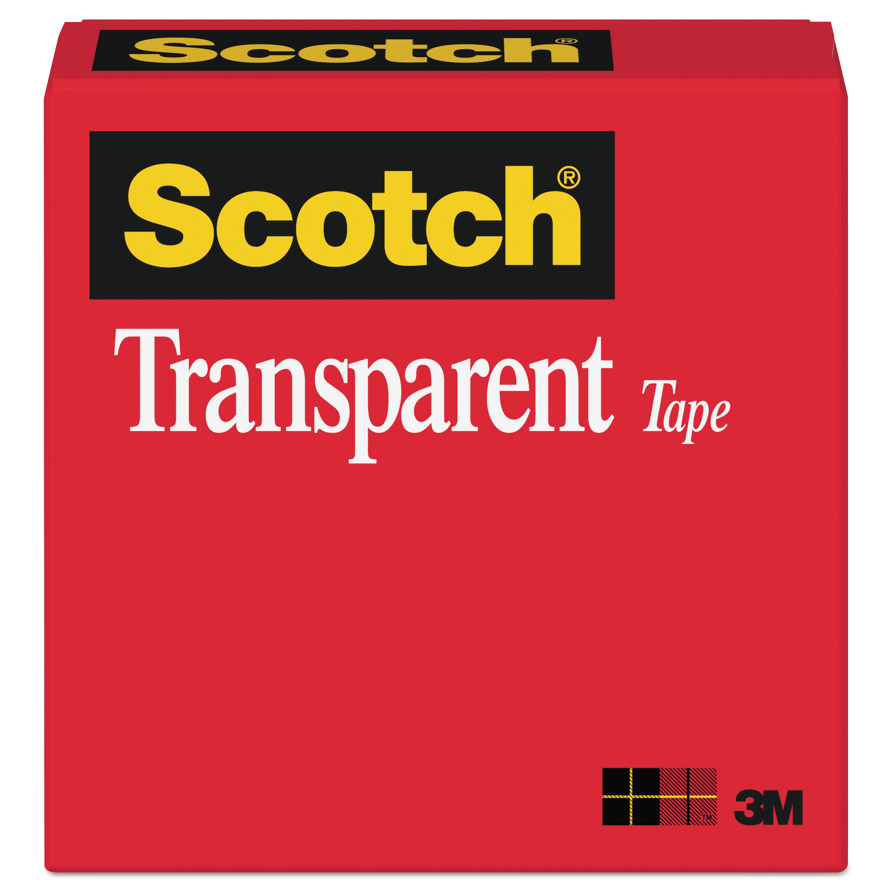 Transparent Tape, 1" Core, 0.5" x 36 yds, Transparent