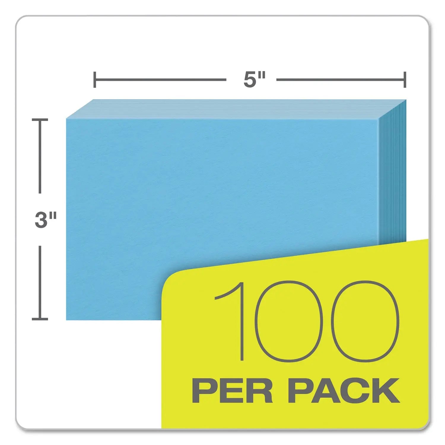 Unruled Index Cards, 3 x 5, Blue, 100/Pack Oxford™ Flipcost