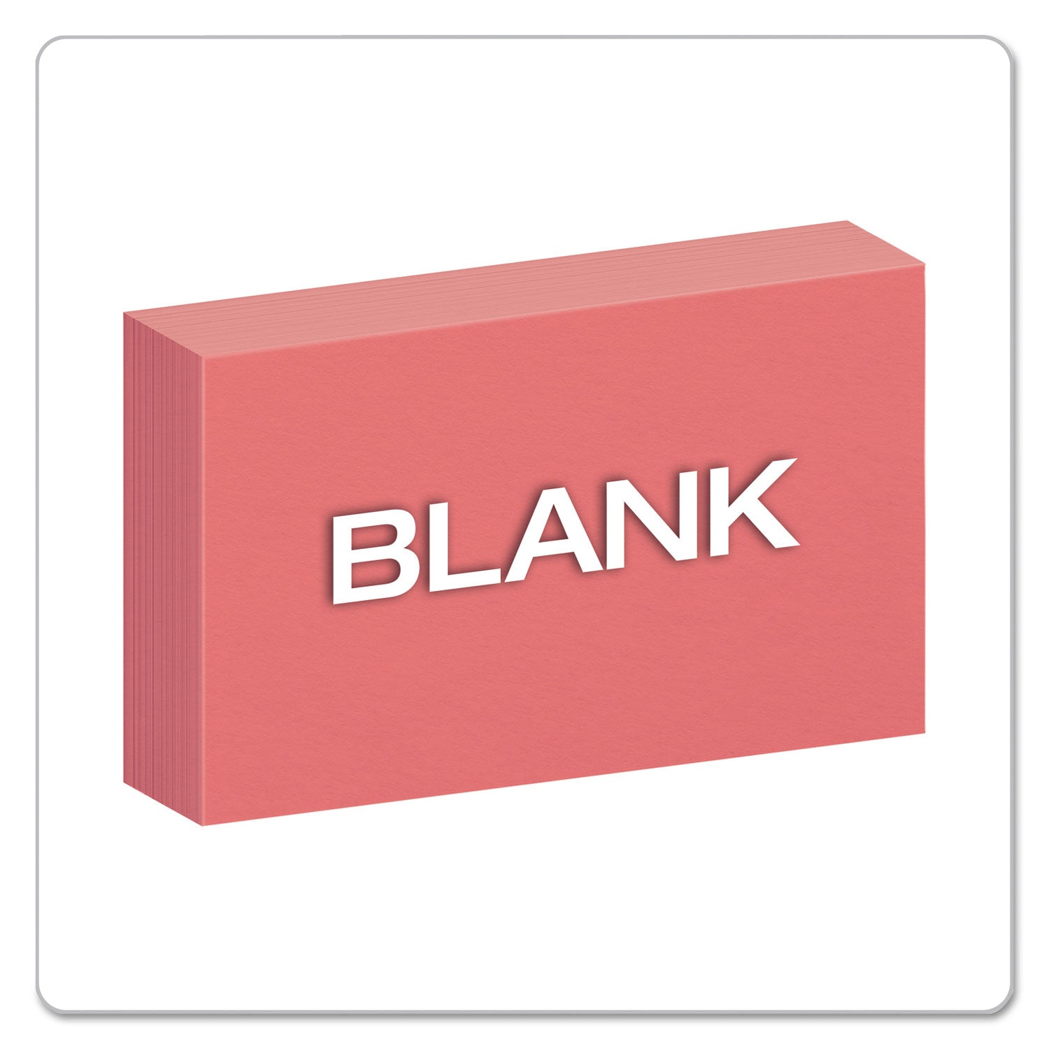 Oxford™ Unruled Index Cards, 3 X 5, Cherry, 100/pack