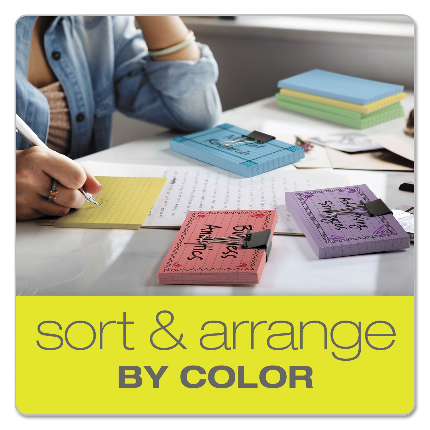 Oxford™ Ruled Index Cards, 3 X 5, Blue, 100/pack