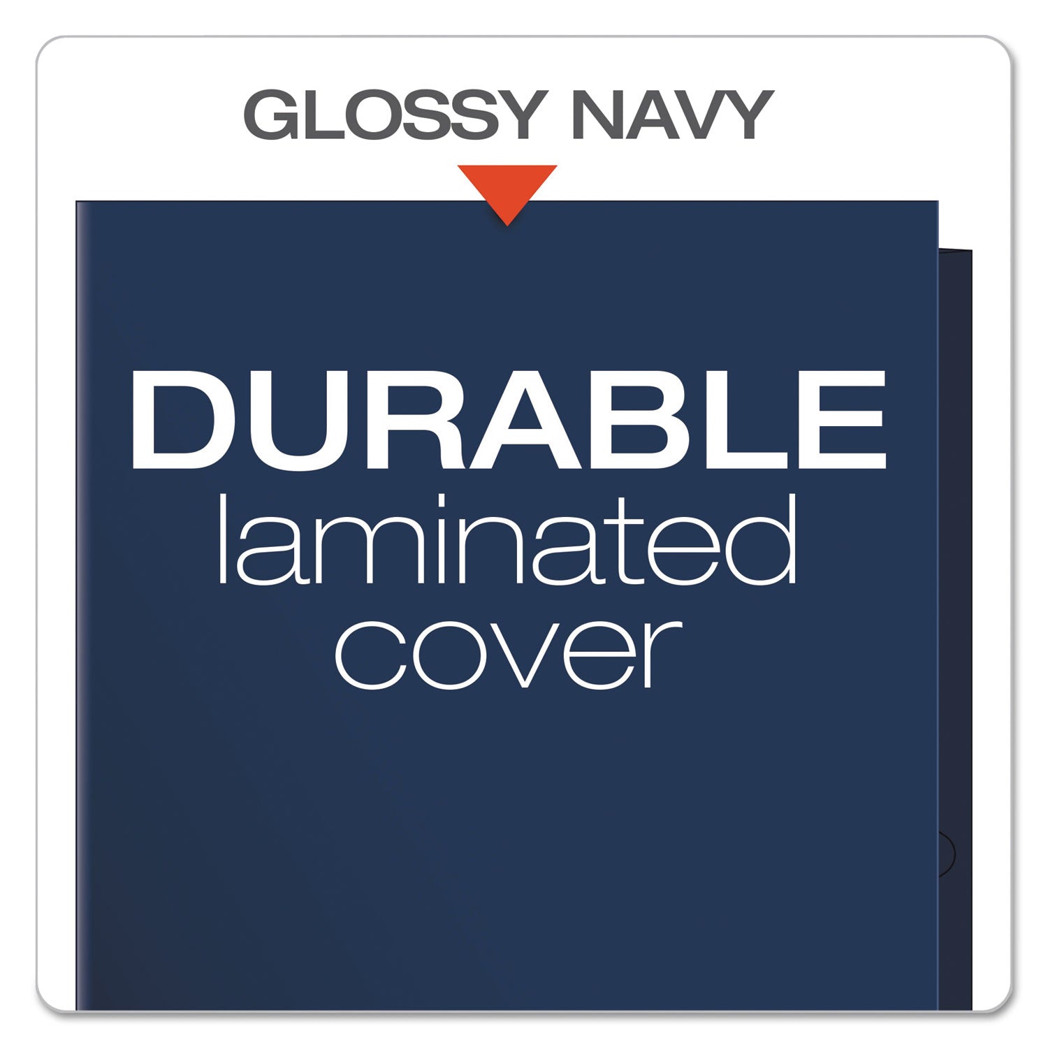 Oxford™ High Gloss Laminated Paperboard Folder, 100-Sheet Capacity, 11 X 8.5, Navy, 25/box