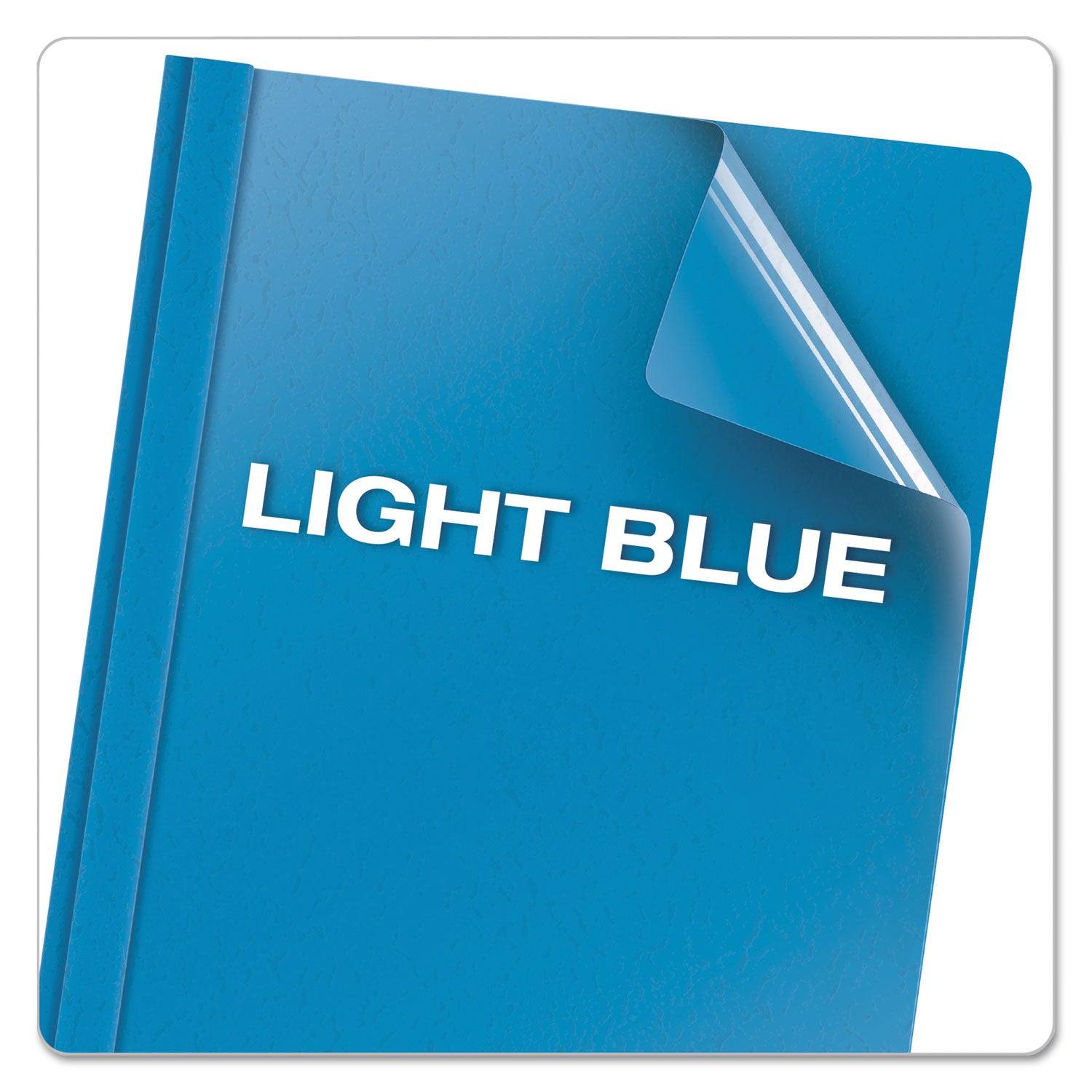 Oxford™ Clear Front Standard Grade Report Cover, Three-Prong Fastener, 0.5" Capacity, 8.5 X 11, Clear/light Blue, 25/box