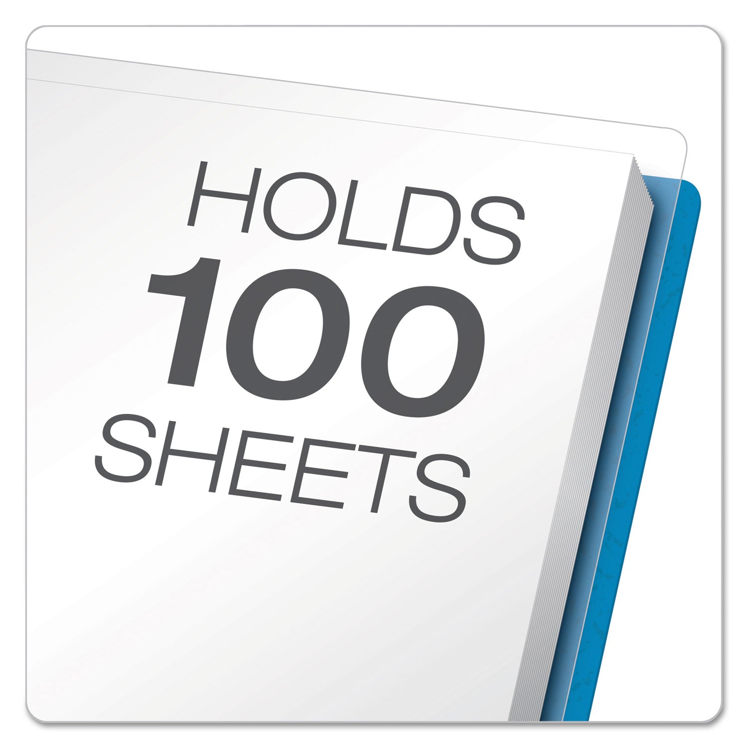 Oxford™ Clear Front Standard Grade Report Cover, Three-Prong Fastener, 0.5" Capacity, 8.5 X 11, Clear/light Blue, 25/box