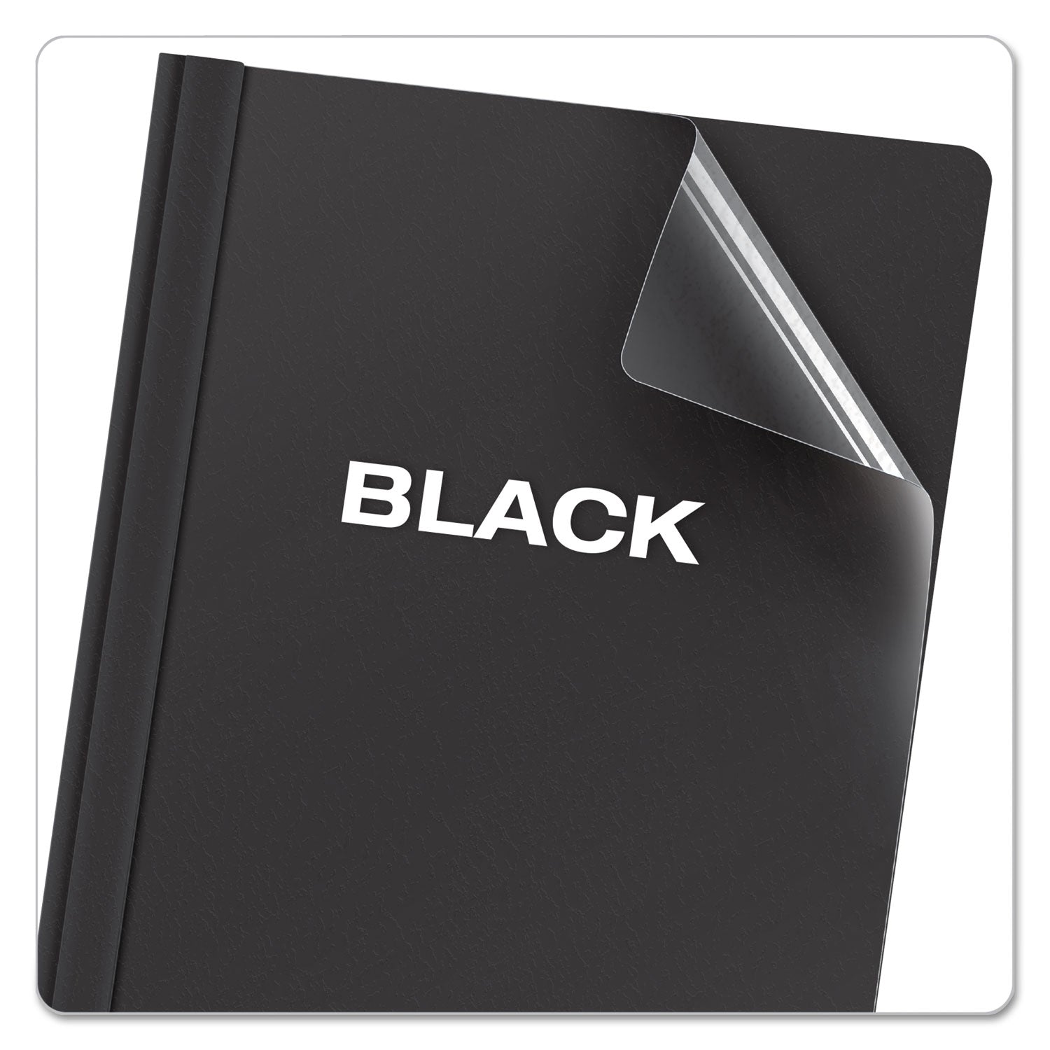 Oxford™ Clear Front Standard Grade Report Cover, Three-Prong Fastener, 0.5" Capacity, 8.5 X 11, Clear/black, 25/box