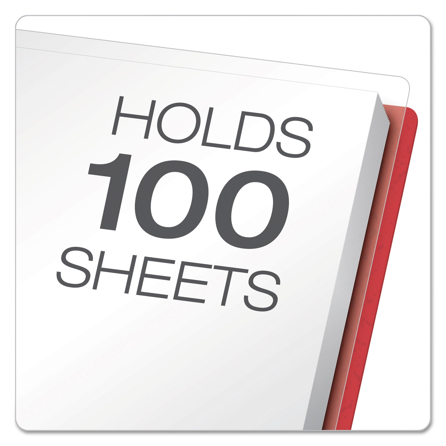 Oxford™ Clear Front Standard Grade Report Cover, Three-Prong Fastener, 0.5" Capacity, 8.5 X 11, Clear/red, 25/box