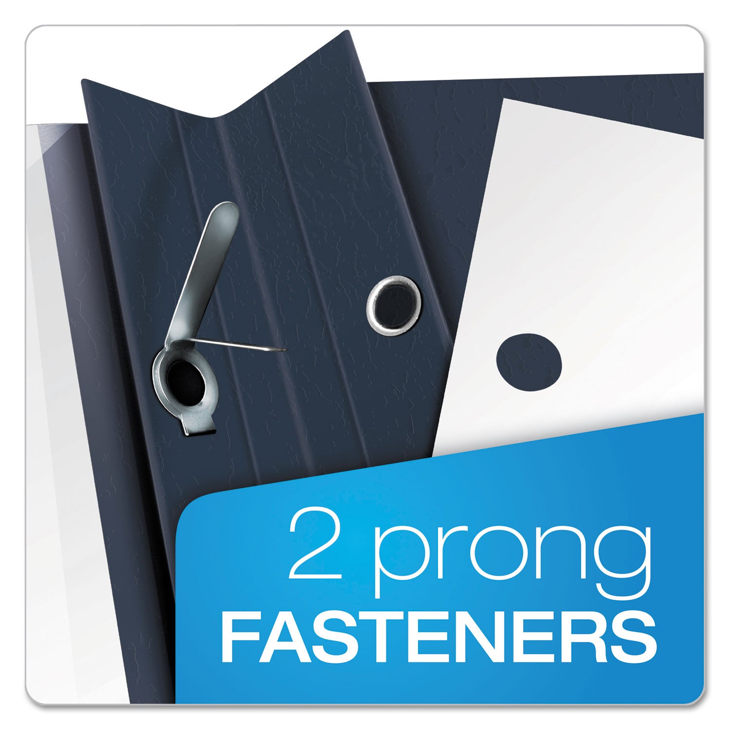Oxford™ Clear Front Standard Grade Report Cover, Three-Prong Fastener, 0.5" Capacity, 8.5 x 11, Clear/Dark Blue, 25/Box