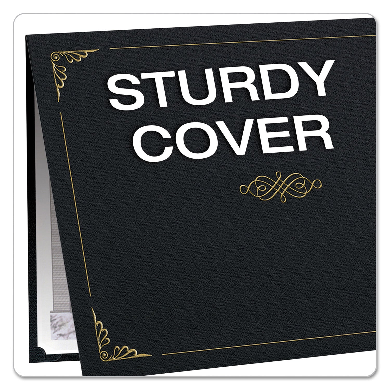 Oxford™ Certificate Holder, 11.25 x 8.75, Black, 5/Pack