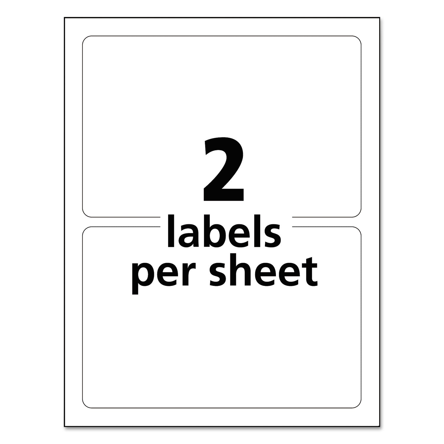Avery® Durable Permanent Id Labels With Trueblock Technology, Laser Printers, 5 X 8.13, White, 2/sheet, 50 Sheets/pack