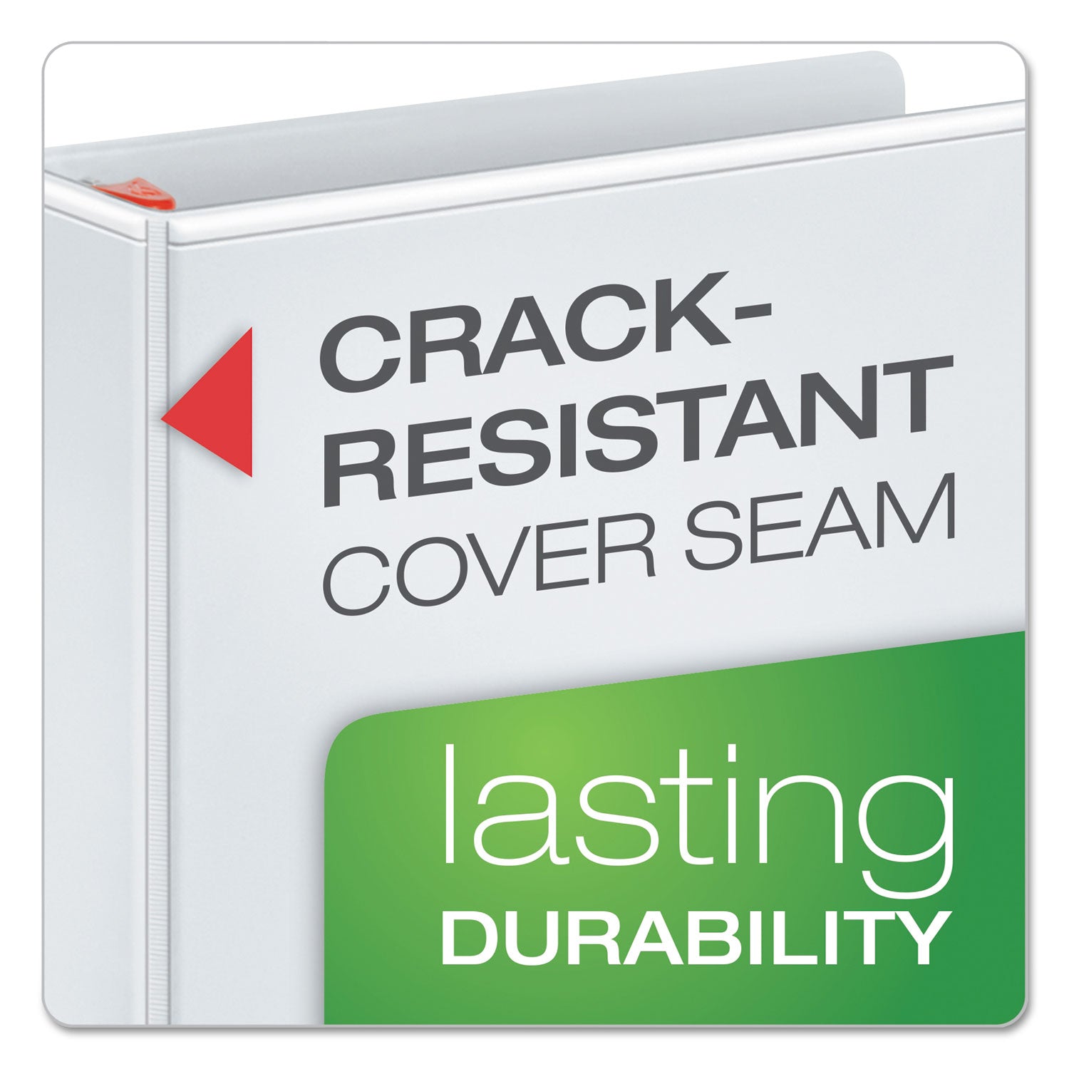 Cardinal® XtraLife ClearVue Non-Stick Slant-D Ring Binder, 3 Rings, 1" Capacity, 11 x 8.5, White