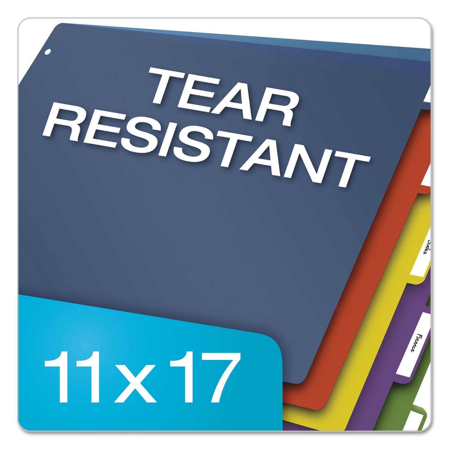 Cardinal® Tabloid-Size Poly Index Divider, 5-Tab, 11 X 17, Assorted, 1 Set