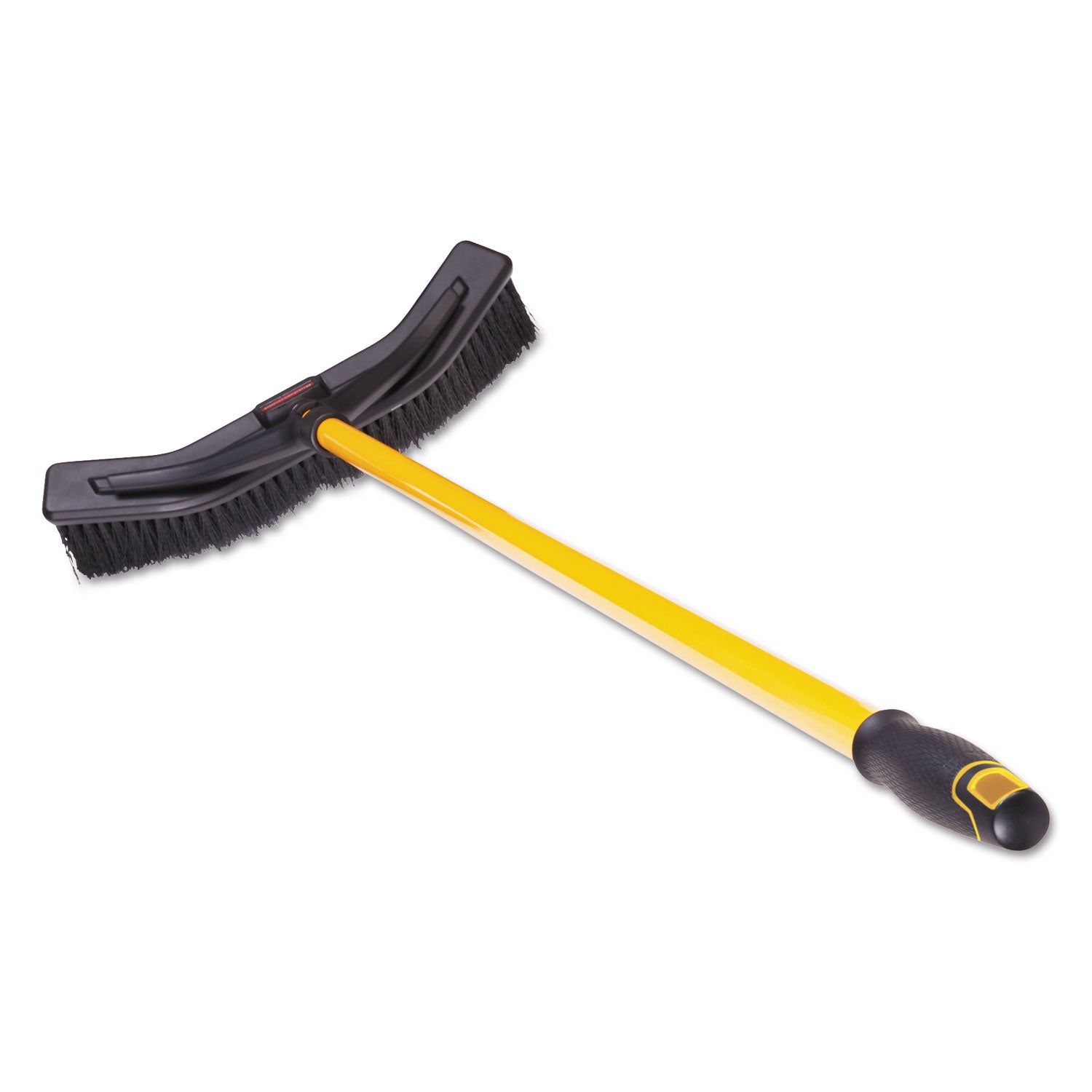 Rubbermaid® Commercial Maximizer Push-To-Center Broom, Poly Bristles, 18 X 58.13, Steel Handle, Yellow/black