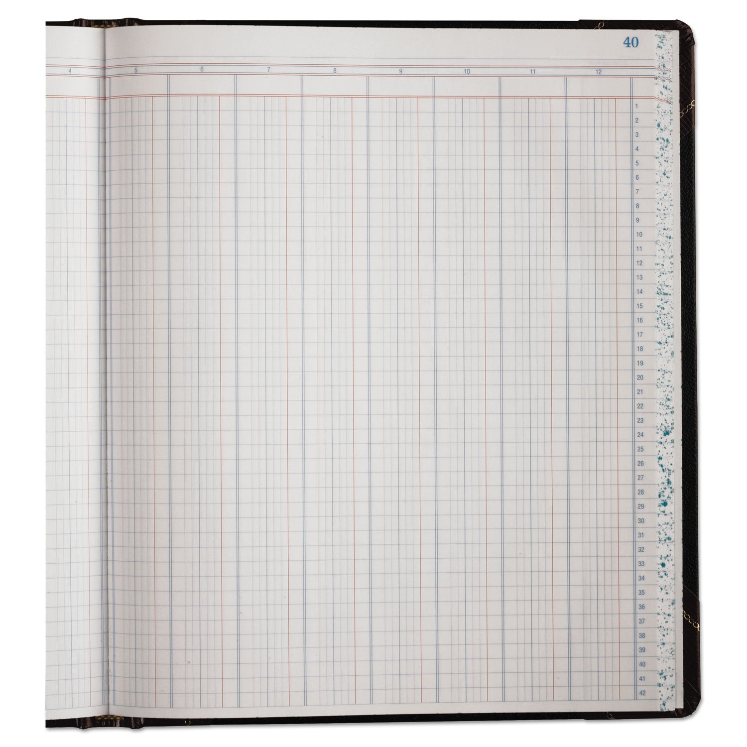 Boorum & Pease® Extra-Durable Bound Book, Double-Page 12-Column Accounting, Black/maroon/gold Cover, 11.94 X 9.78 Sheets, 150 Sheets/book