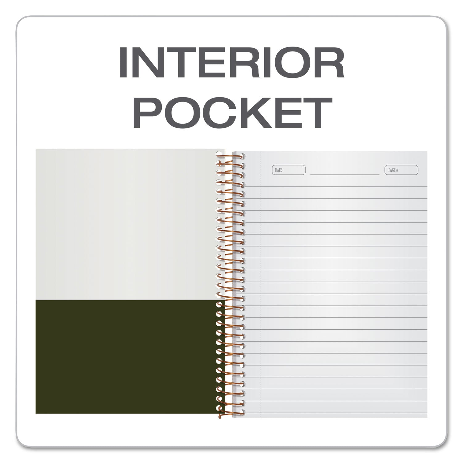 Ampad® Gold Fibre Personal Notebooks, 1-Subject, Medium/College Rule, Classic Green Cover, (100) 7 x 5 Sheets