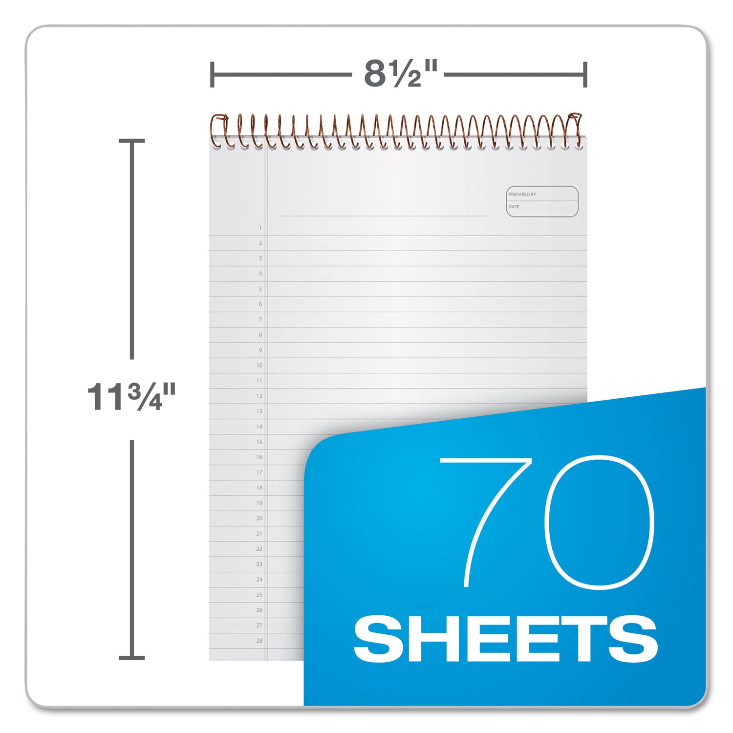 Ampad® Gold Fibre Wirebound Project Notes Pad, Project-Management Format, Gray Cover, 70 White 8.5 X 11.75 Sheets