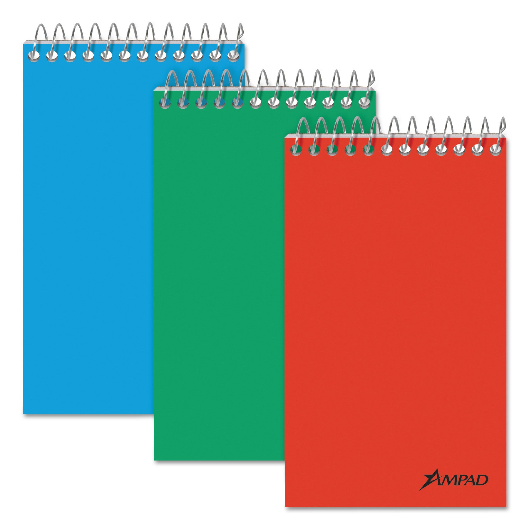 Memo Pads, Narrow Rule, Assorted Cover Colors, 60 White 3 x 5 Sheets, 3/Pack