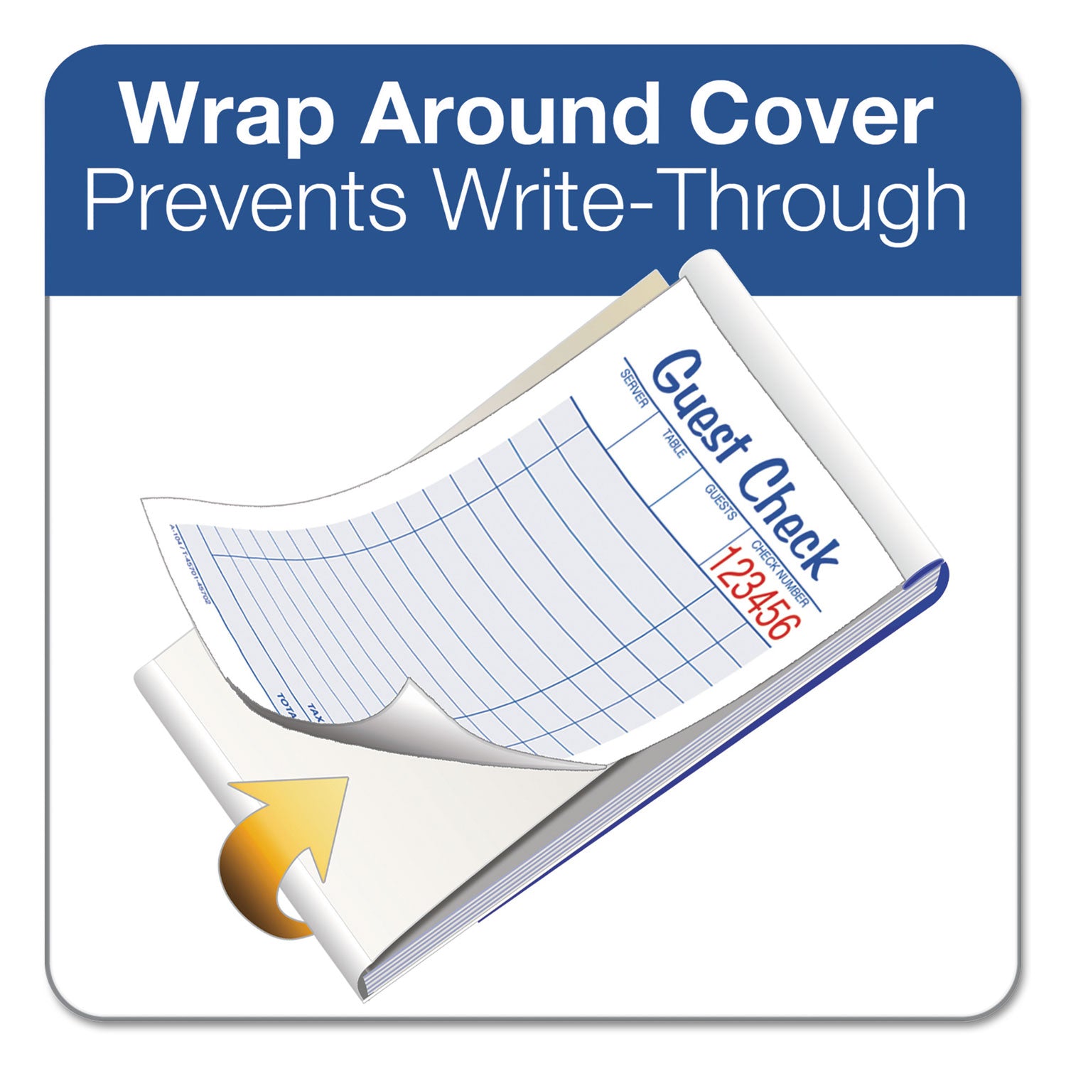 Adams® Multi-Part Guest Check Pad, Two-Part Carbonless, 3.38 x 6.38, 50 Forms Total