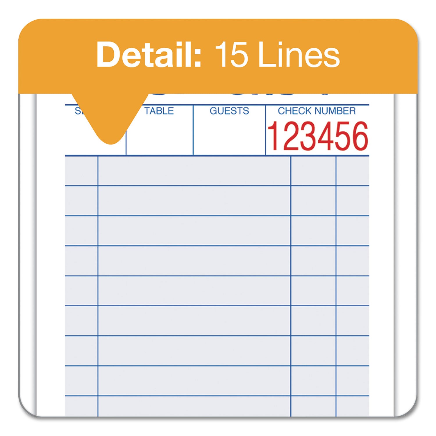 Adams® Multi-Part Guest Check Pad, Two-Part Carbonless, 3.38 x 6.38, 50 Forms Total