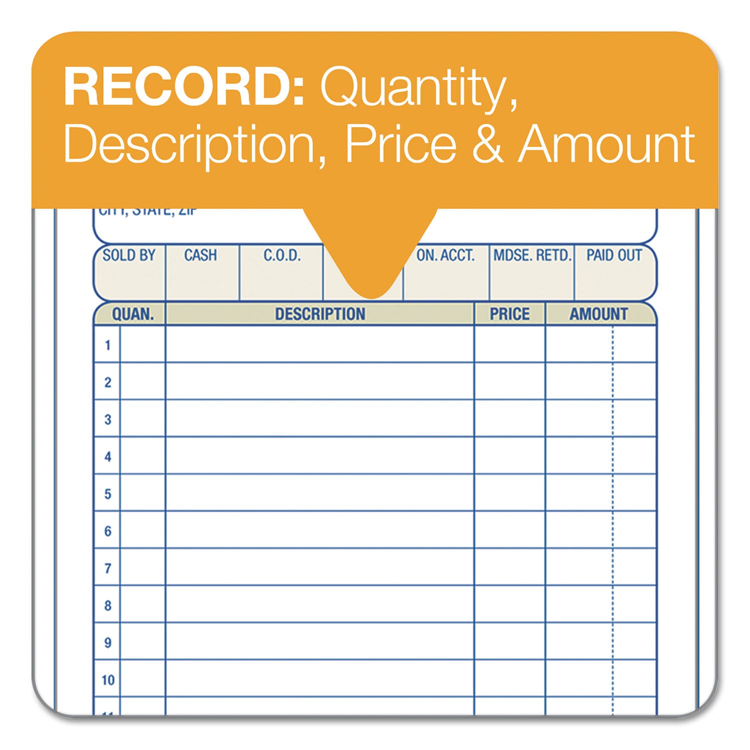 Adams® Multipart Sales Order Pad, 12 Lines, Two-Part Carbonless, 4.19 x 6.69, 50 Forms Total