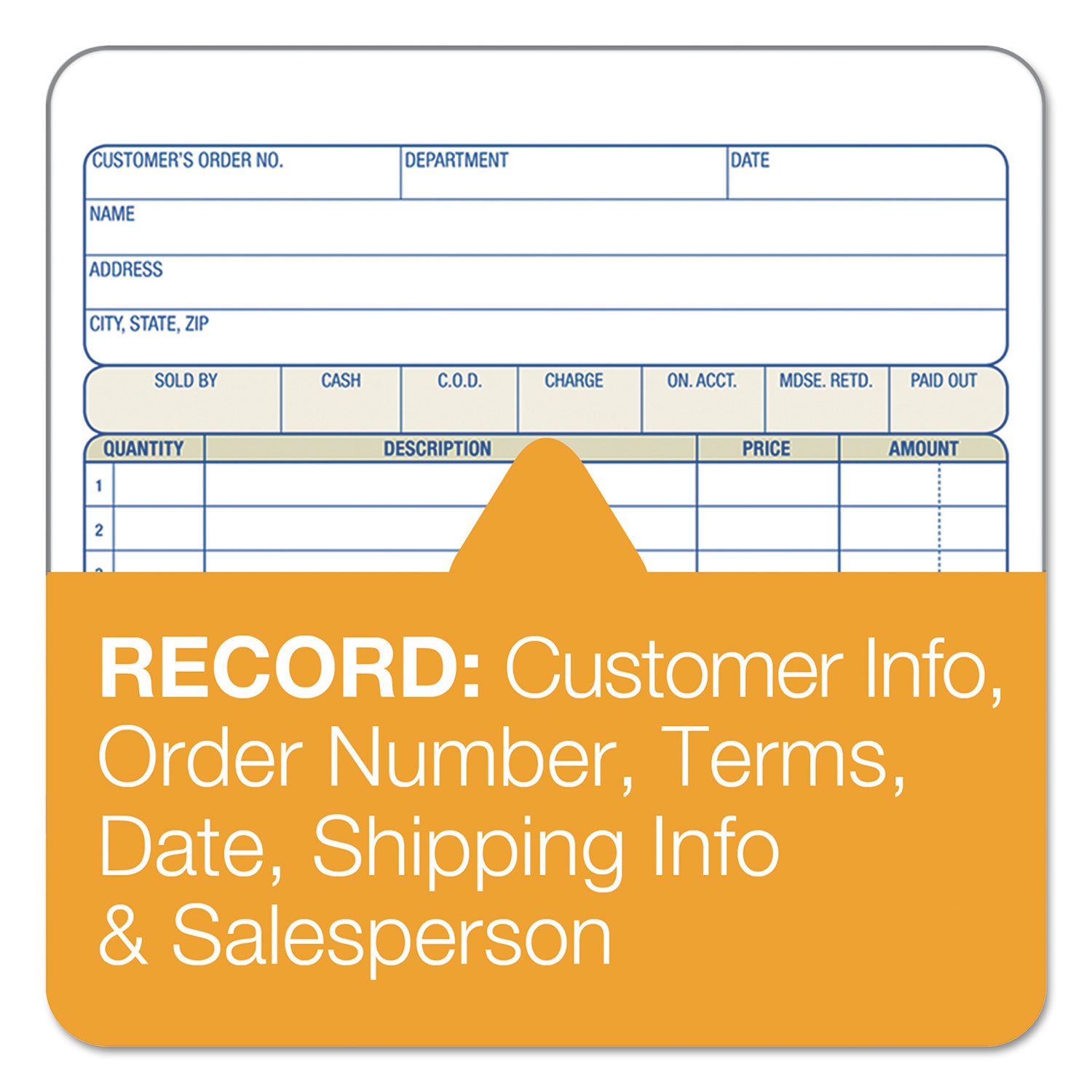 Adams® Multipart Sales Order Pad, 18 Lines, Two-Part Carbonless, 5.56 x 7.94, 50 Forms Total