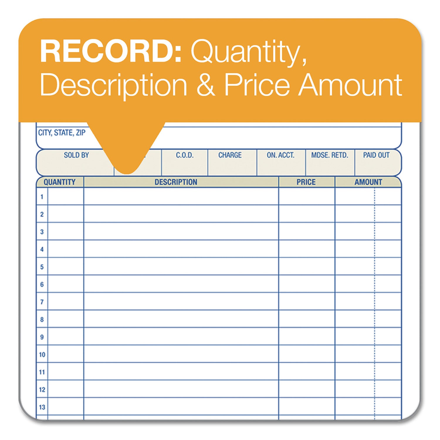Adams® Multipart Sales Order Pad, 18 Lines, Two-Part Carbonless, 5.56 x 7.94, 50 Forms Total