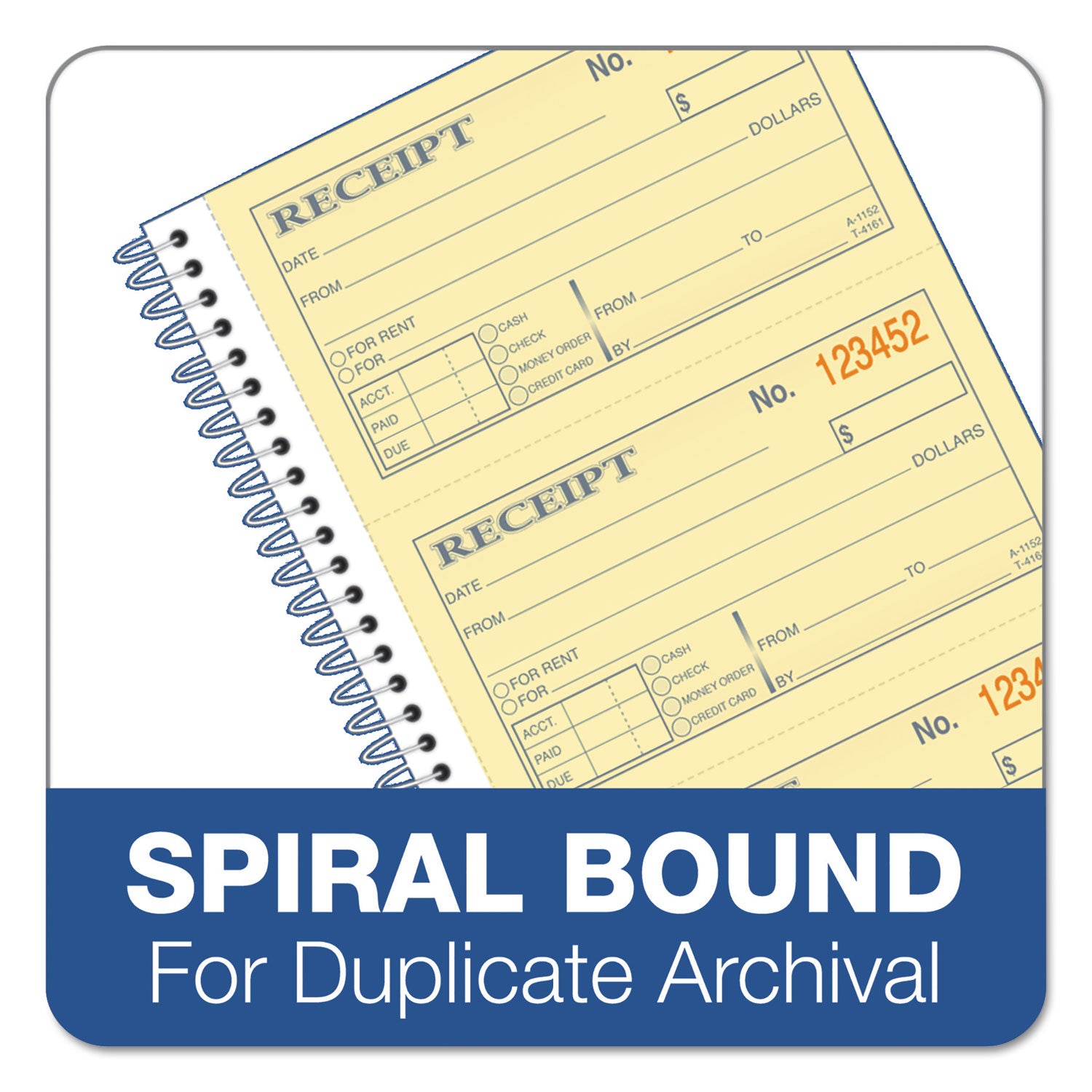 Adams® Multipart Money/Rent Receipt Book, Two-Part Carbonless, 4.75 x 2.75, 4 Forms/Sheet, 200 Forms Total