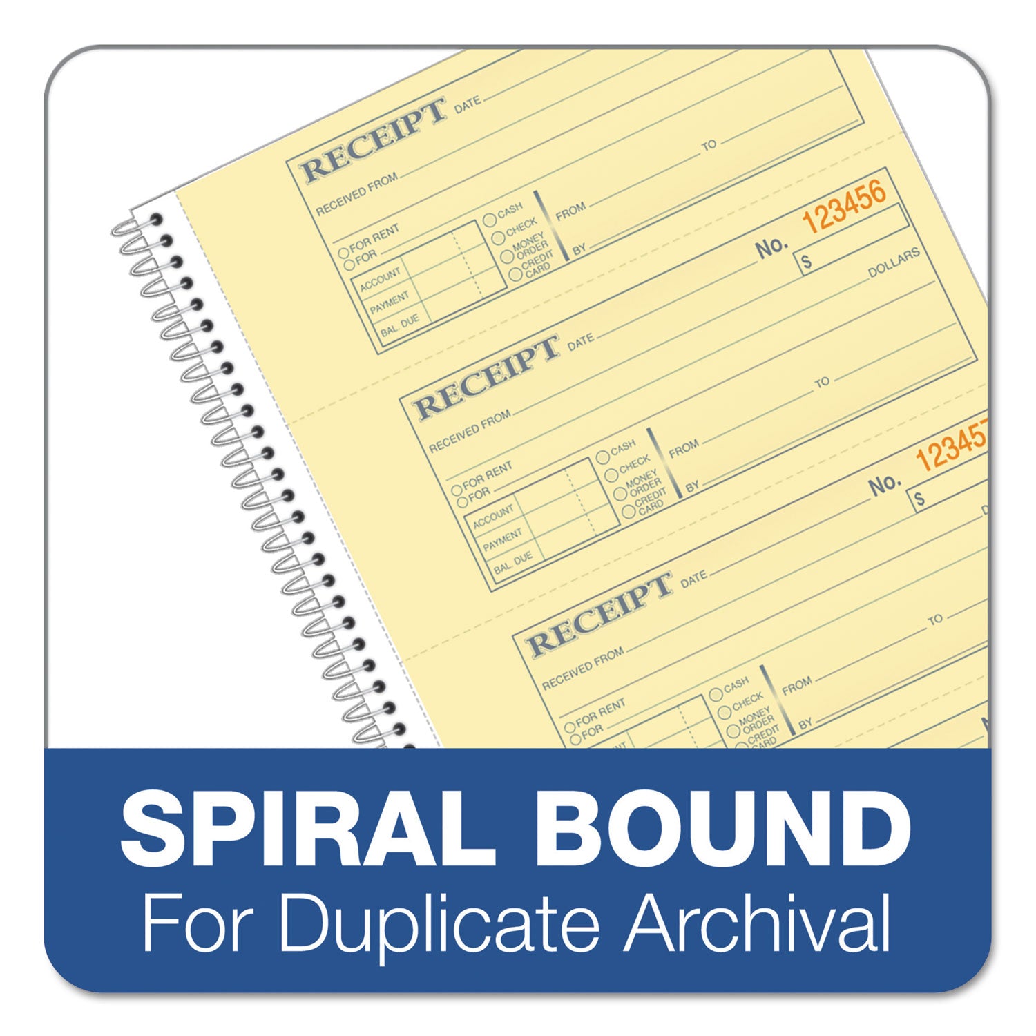 Adams® Multipart Money/Rent Receipt Book, Two-Part Carbonless, 7.13 x 2.75, 4 Forms/Sheet, 200 Forms Total