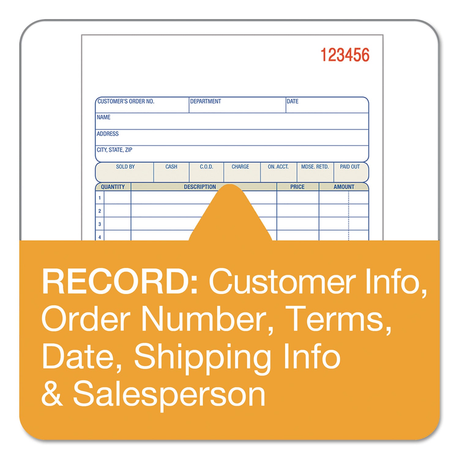 Adams® Multipart Sales Order Pad, Three-Part Carbonless, 5.56 x 7.94, 50 Forms Total