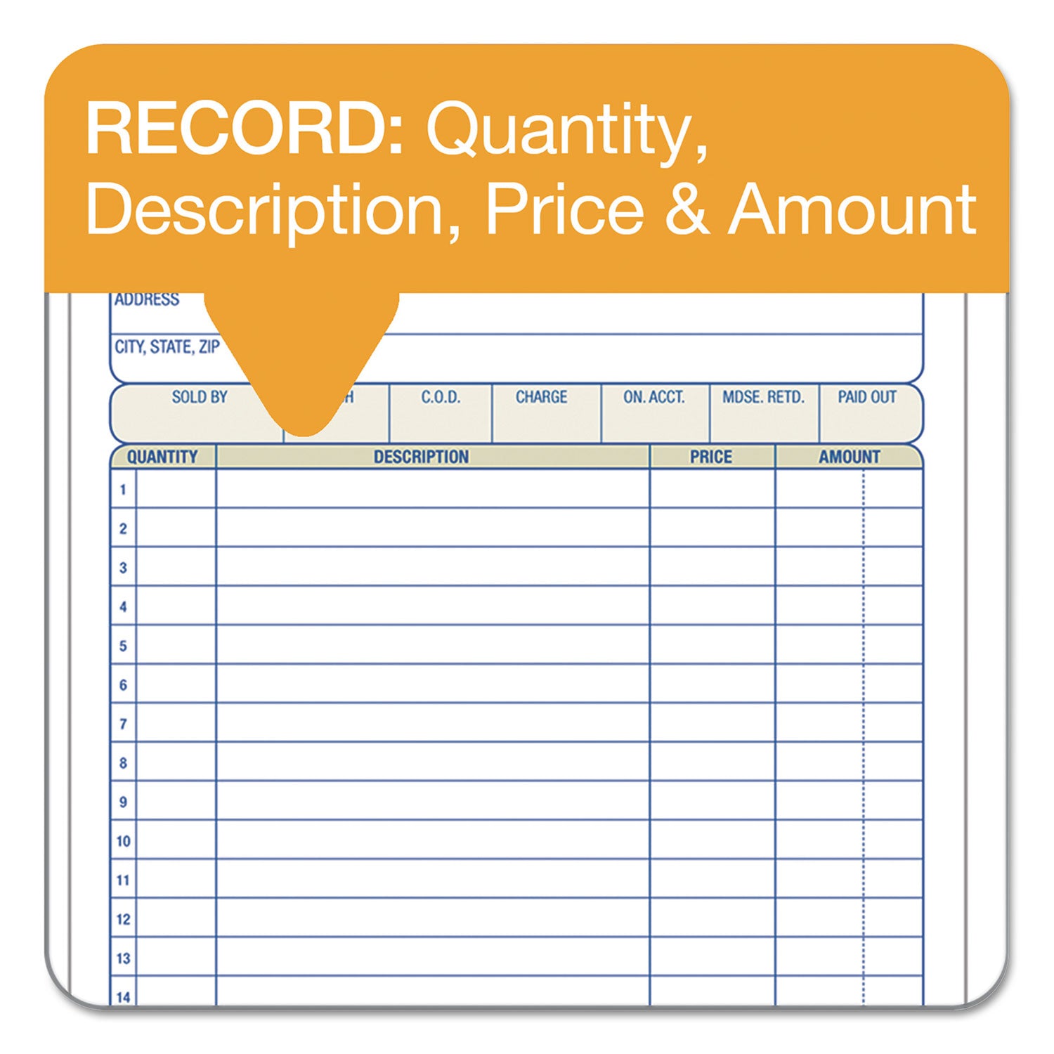 Adams® Multipart Sales Order Pad, Three-Part Carbonless, 5.56 x 7.94, 50 Forms Total
