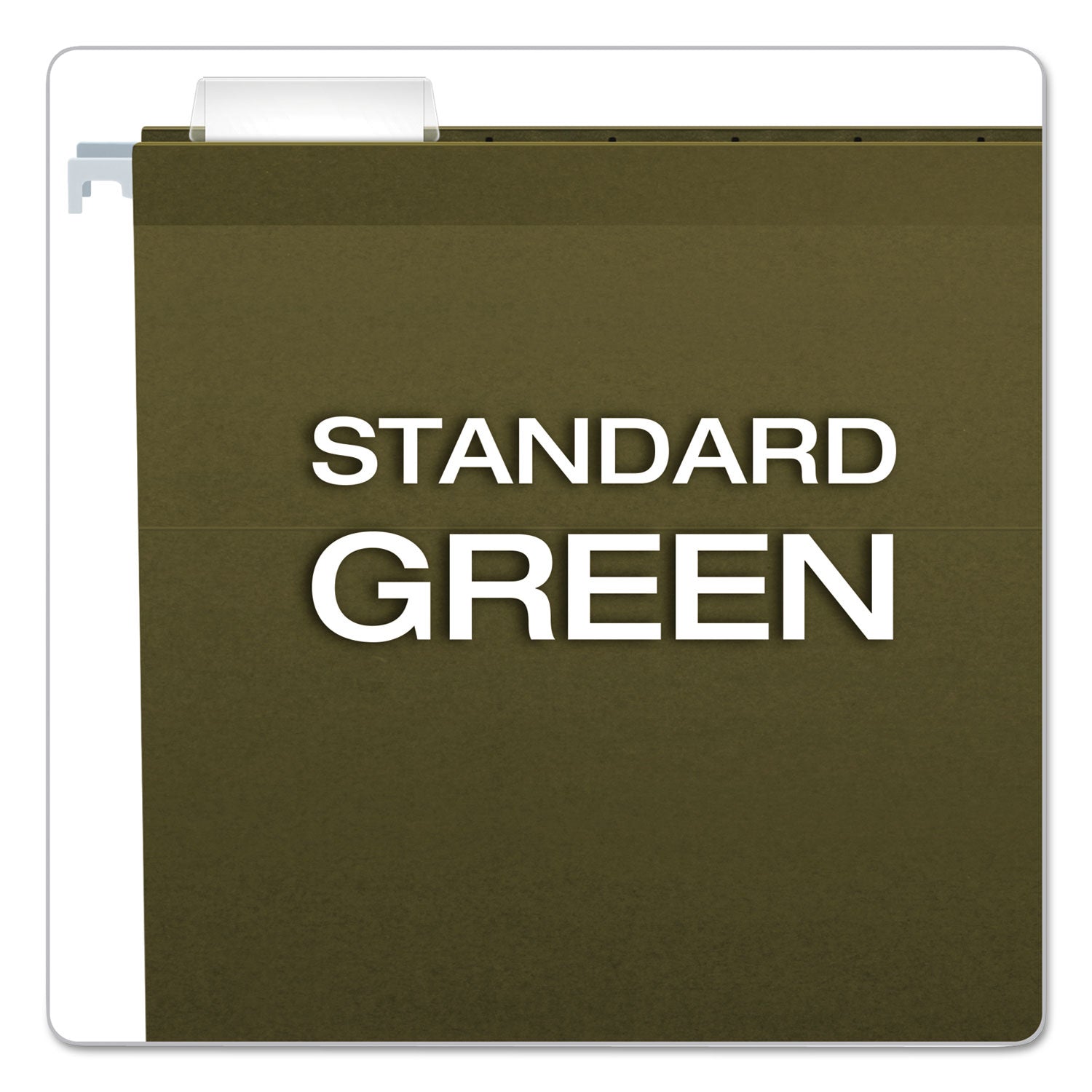 Pendaflex® Reinforced Hanging File Folders with Printable Tab Inserts, Legal Size, 1/5-Cut Tabs, Standard Green, 25/Box