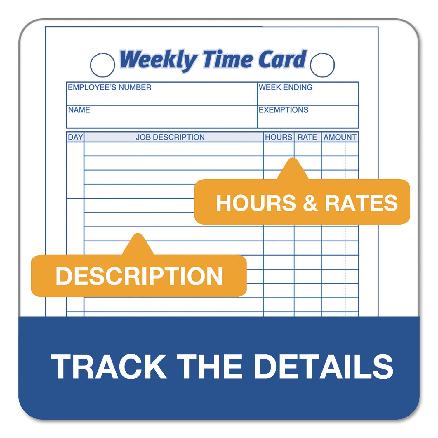 TOPS™ Weekly Employee Time Cards, One Side, 4.25 X 6.75, 100/pack