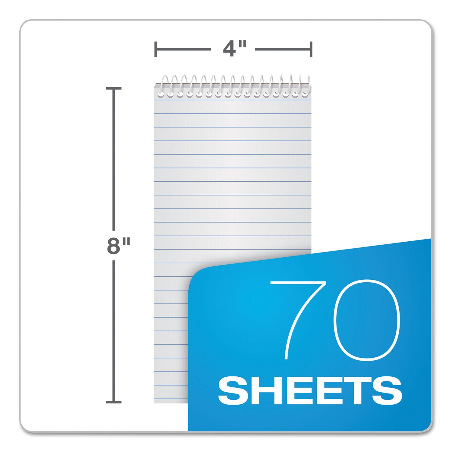 TOPS™ Reporter's Notepad, Wide/legal Rule, White Cover, 70 White 4 X 8 Sheets, 12/pack