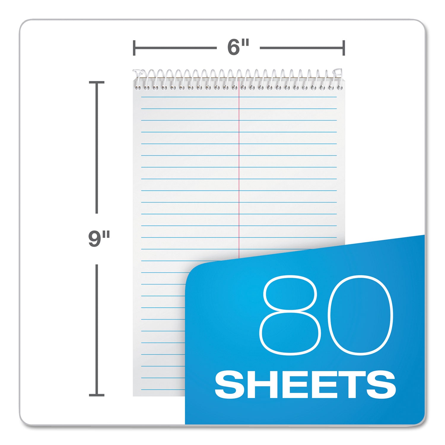 TOPS™ Steno Pad, Gregg Rule, Assorted Cover Colors, 80 White 6 X 9 Sheets, 4/pack