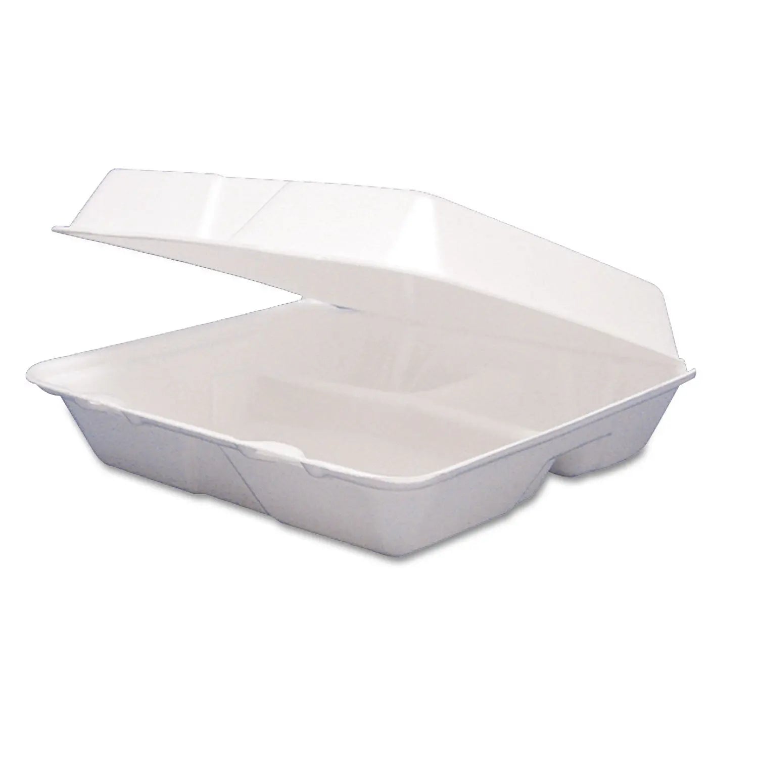 Foam Hinged Lid Containers, 3-Compartment, 9.25 x 9.5 x 3, White, 200/Carton Dart® Flipcost