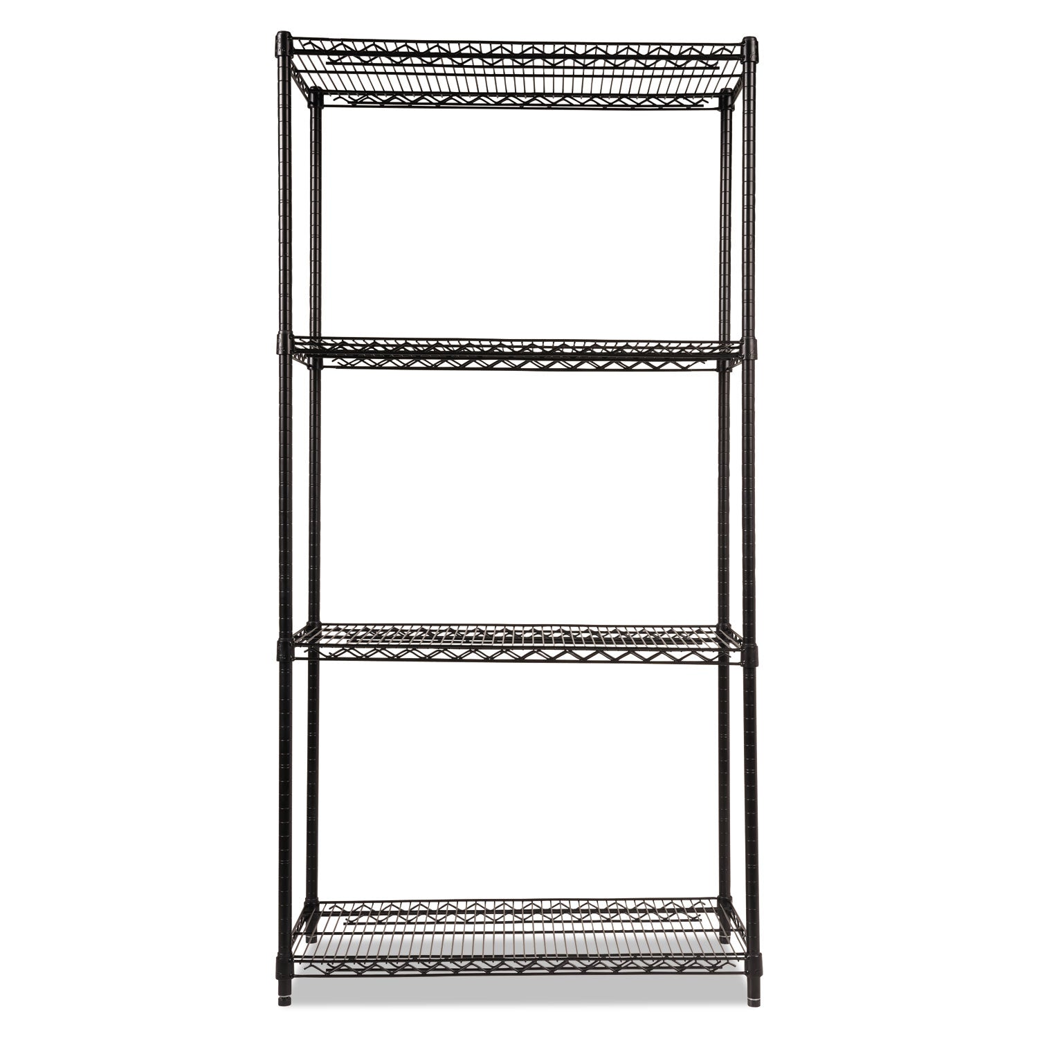 Alera® NSF Certified Industrial Four-Shelf Wire Shelving Kit, 36w x 18d x 72h, Black