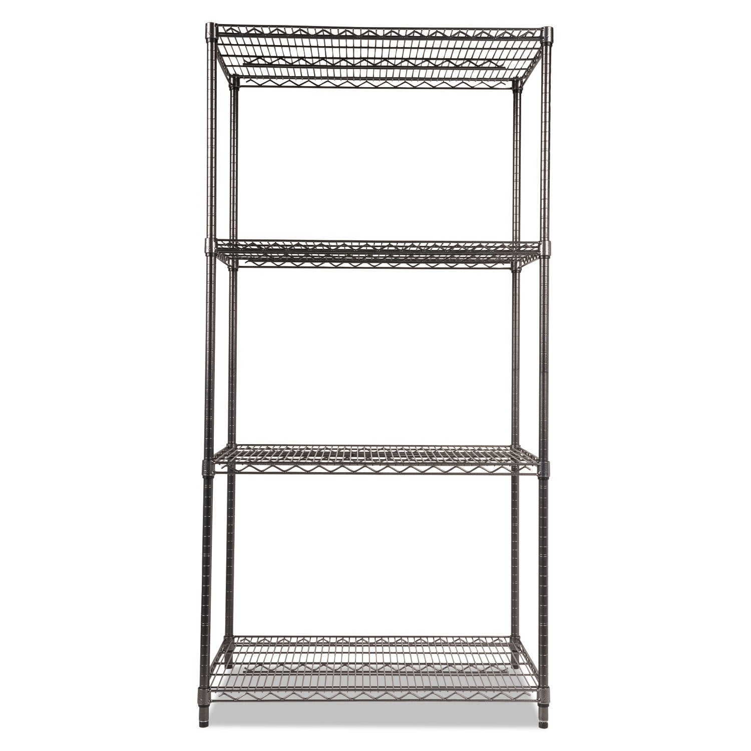 Alera® Wire Shelving Starter Kit, Four-Shelf, 36w X 24d X 72h, Black Anthracite