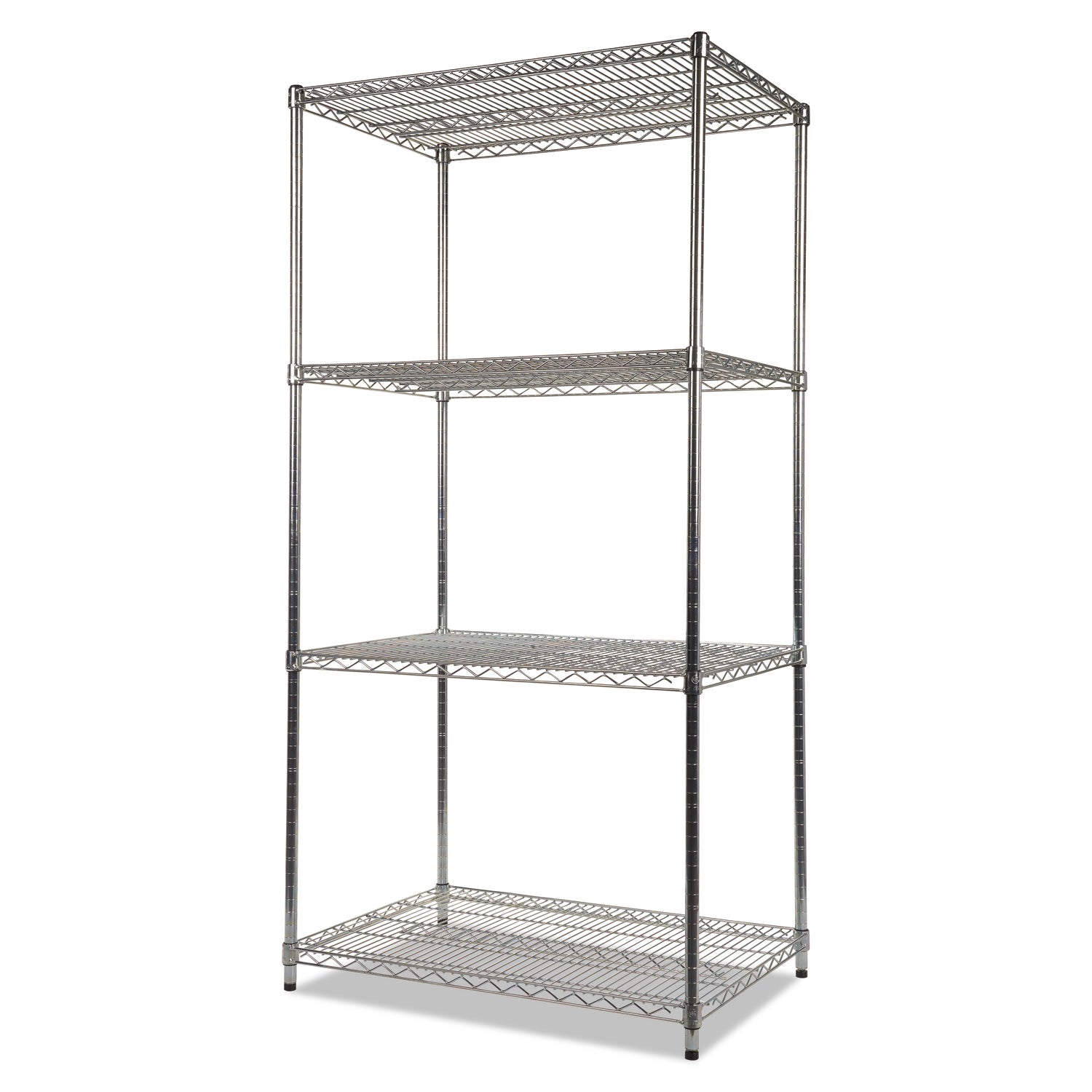 Alera® NSF Certified Industrial Four-Shelf Wire Shelving Kit, 36w x 24d x 72h, Silver