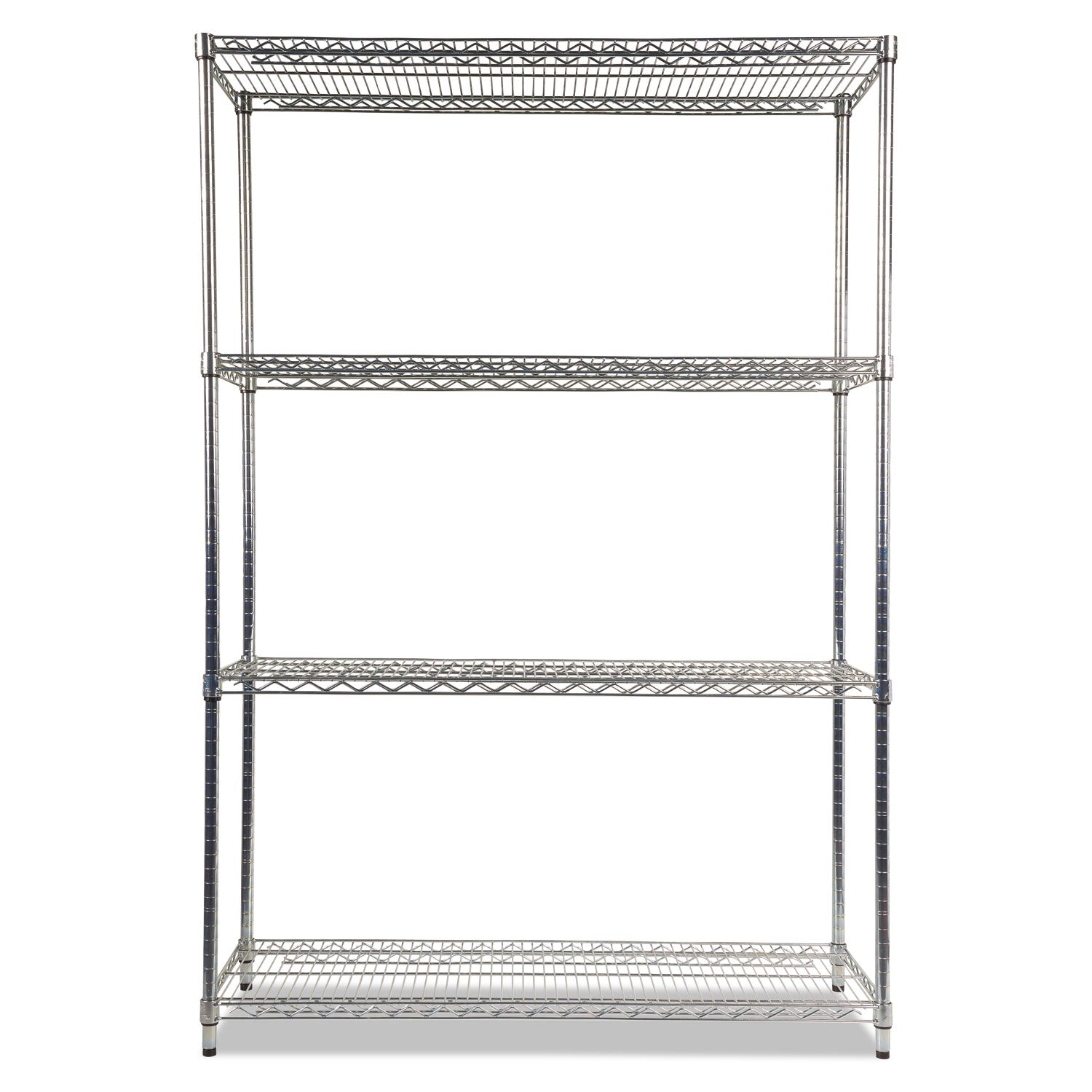 Alera® NSF Certified Industrial Four-Shelf Wire Shelving Kit, 48w x 18d x 72h, Silver