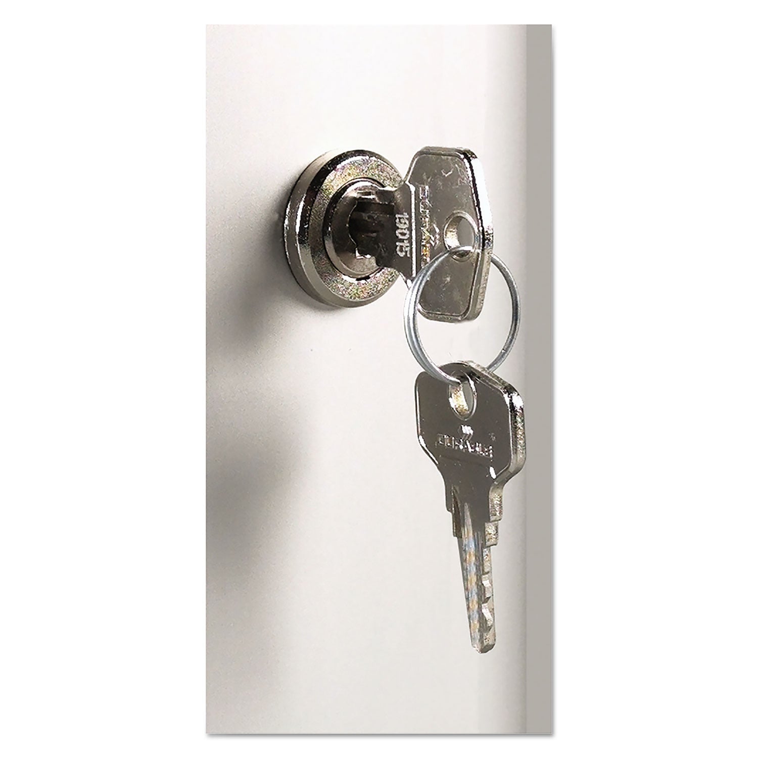 Durable® Locking Key Cabinet, 72-Key, Brushed Aluminum, Silver, 11.75 x 4.63 x 15.75