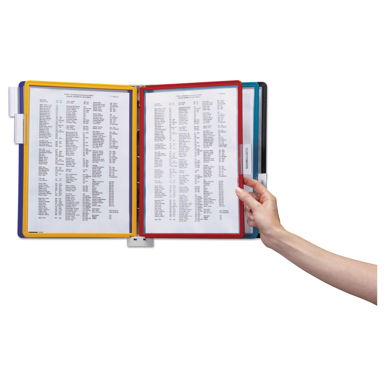 Durable® Vario Wall Reference System, 5 Panels, Letter, Asst. Borders And Panels